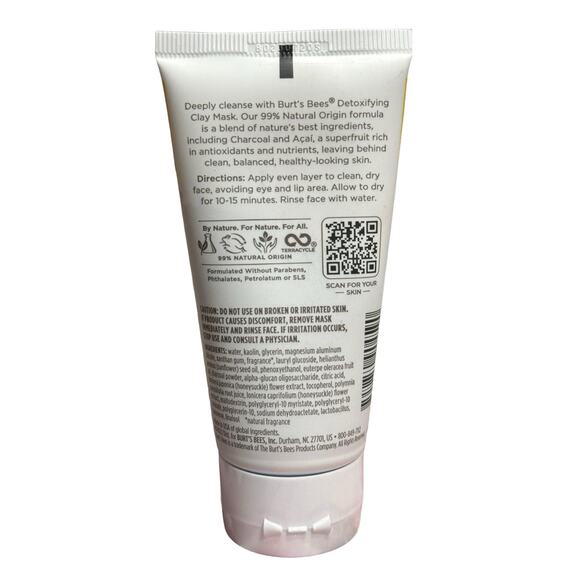 Burt's Bees Detoxifying Clay Mask With Charcoal And Açaí Oil 2.5 oz - Picture 2 of 2